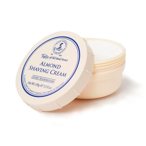 scheercreme-150g-almond in geopende pot