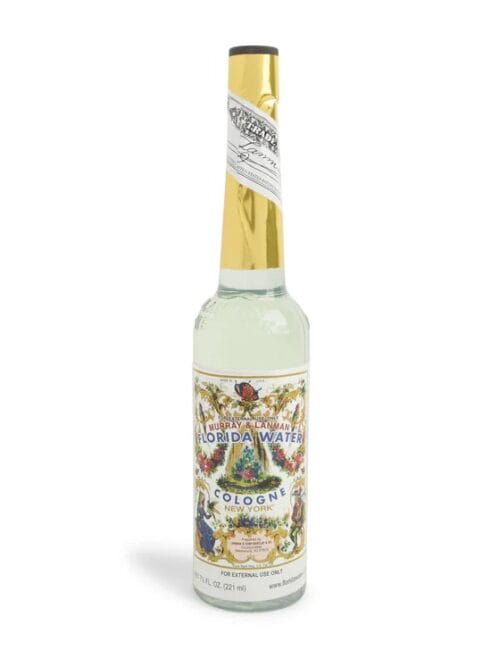 Fles Florida Water cologne met gouden dop.